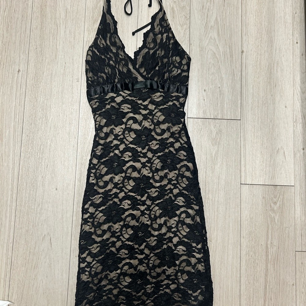 Ruby Rox Black Lace Backless Dress - Picture 2 of 4